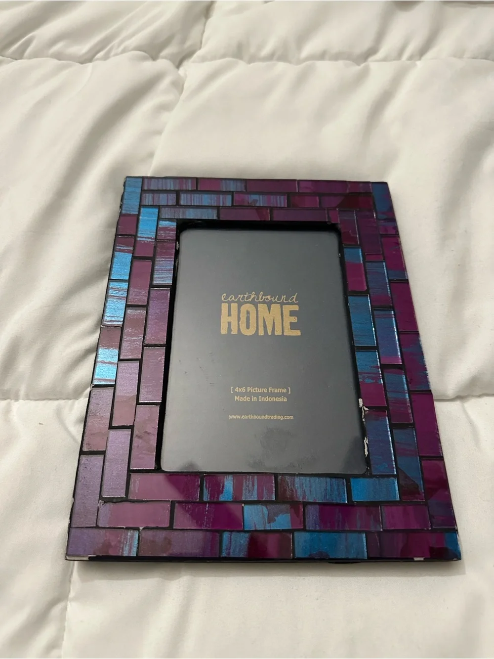 EARTHBOUND Home Purple and Blue Iridescent Mosaic 4x6 Photo Frame